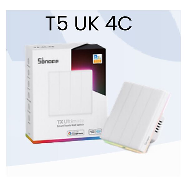 مفتاح ذكي SONOFF TX Ultimate تاتش بإضاءة 4 خط (UK) SONOFF T5 UK 4C