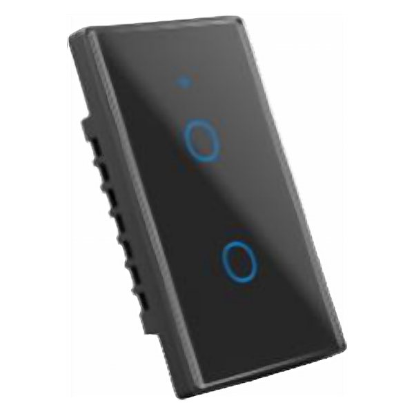 مفتاح ذكي تاتش 2 خط Zigbee US بدون نيوترال - أسود