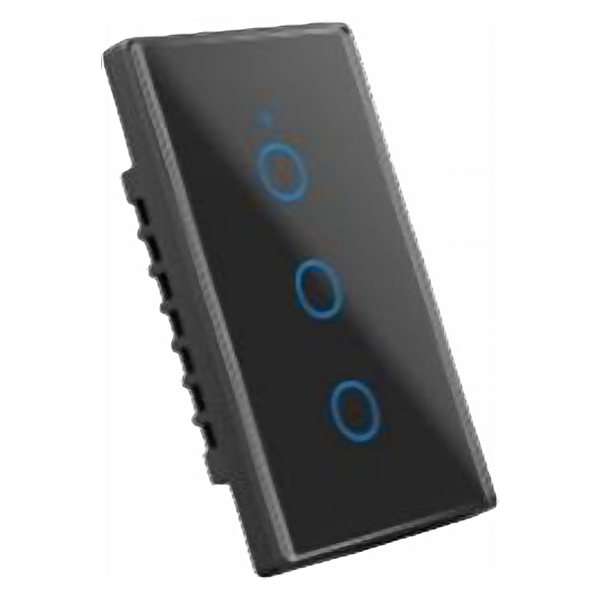مفتاح ذكي تاتش 3 خط Zigbee US بدون نيوترال - أسود