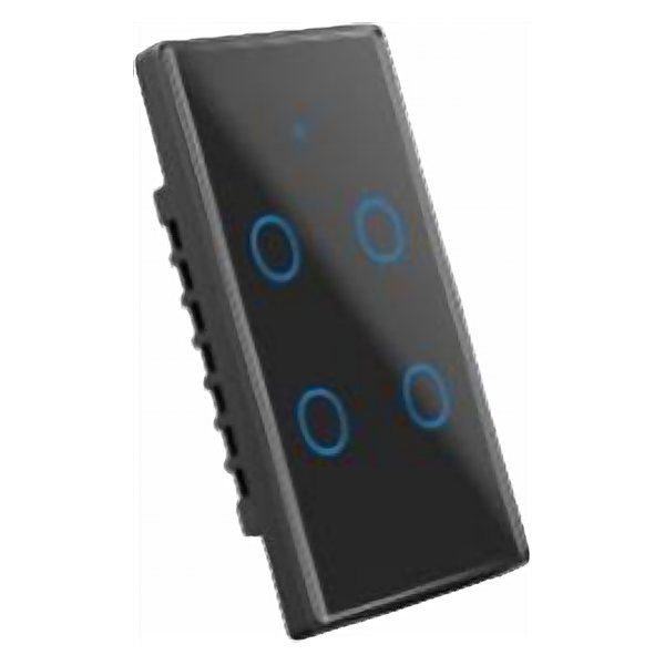 مفتاح ذكي تاتش 4 خط Zigbee US بدون نيوترال - أسود