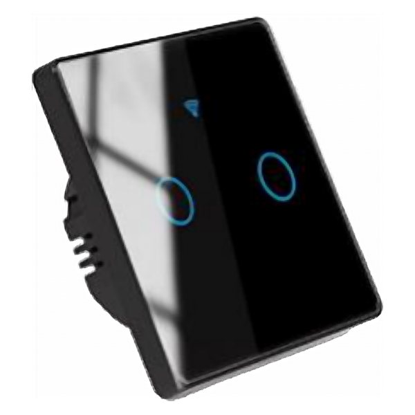 مفتاح ذكي تاتش 2 خط Zigbee UK بدون نيوترال - أسود WHX01-2 Z