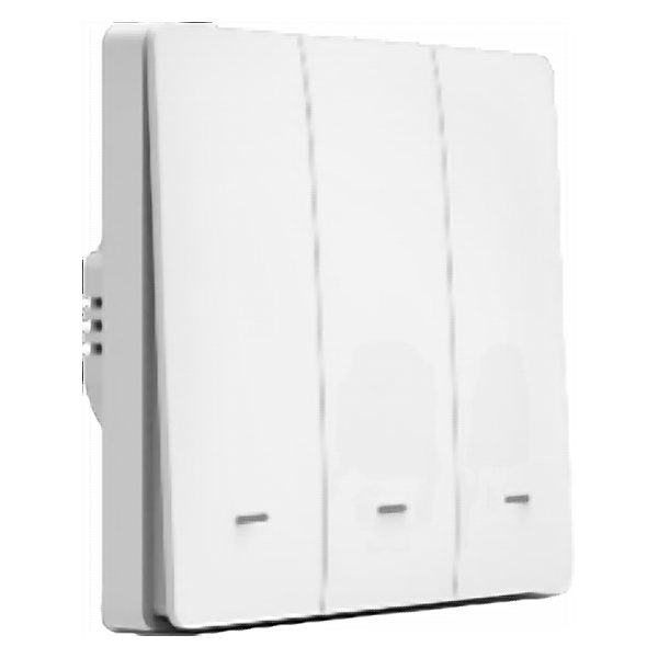 مفتاح ذكي زراير 3 خط Zigbee UK بدون نيوترال - أبيض WHK01-3 Z